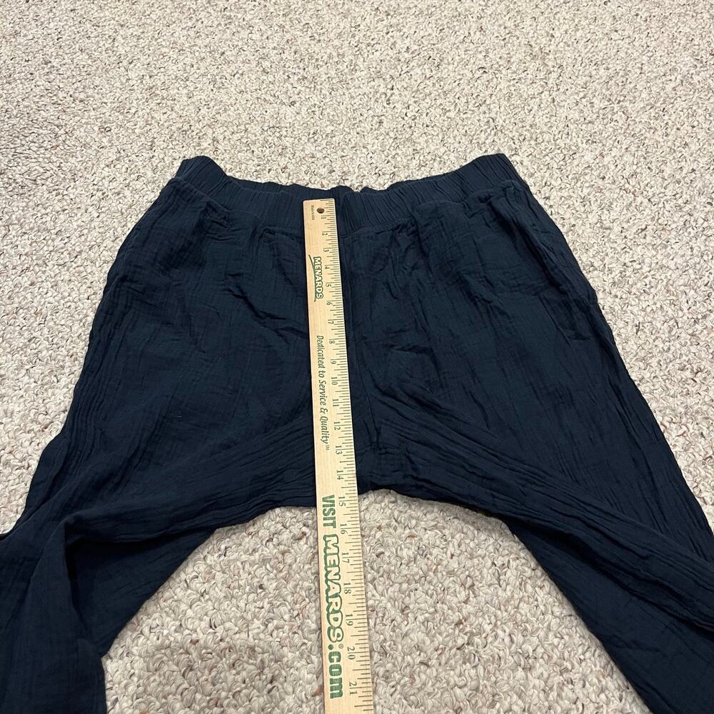 LL Bean Cloud Gauze Wide Leg Pants L Navy Coastal Preppy Classic Casual - Picture 5 of 7